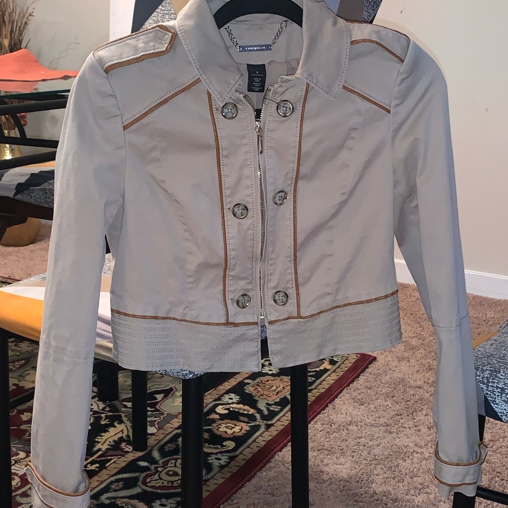 White House Black Leather Trim Jacket